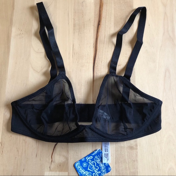 Free People Black Vex Mesh Triangle Underwire Bra - Picture 3 of 9